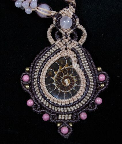 Handcrafted Macrame Ammonite Necklace #3199